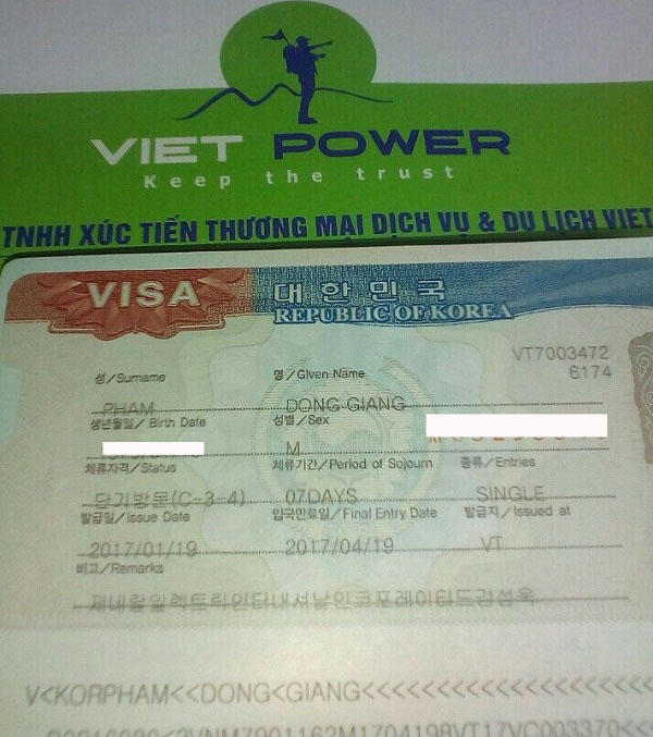 Visa công tác Hàn Quốc